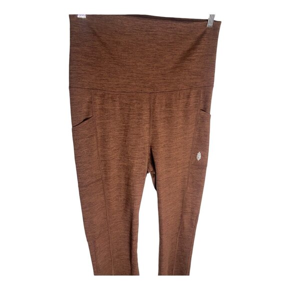 Free People Zen Again Flare Leggings Heather Espresso-sz Medium - Picture 12 of 16